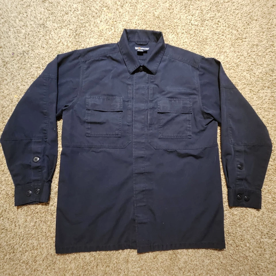 Camisa 5.11 Tactical TDU Manga Larga Azul Marino Ripstop Para Hombres Mediana Utilidad 72002 Foto 2 de 4