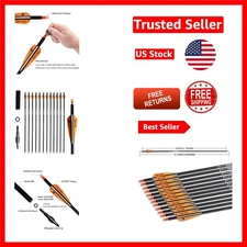 Durable 31 Inch Carbon Hunting Arrows - Removable Tips, 12 Count for Archers