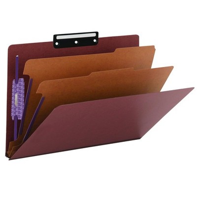 Pressboard Classification Folder with SafeSHIELD Fasteners, 1/3-Cut Flat Meta...