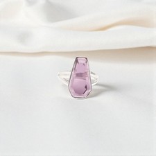 Amethyst Gemstone 925 Sterling Silver Statement Jewelry Ring Gift For Girlfriend