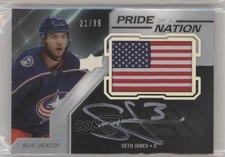 2019-20 SPx UD Black Pride of a Nation 21/99 Seth Jones #PNA-SJ Patch Auto 1qa6
