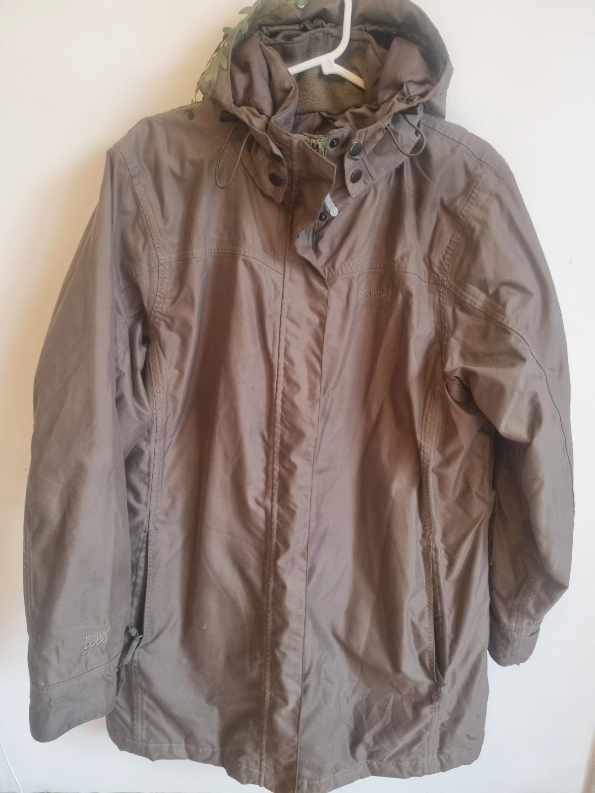 Ladie's Hawkshead Isotex Beige Waterproof Jacket UK Size 18 Removable Hood
