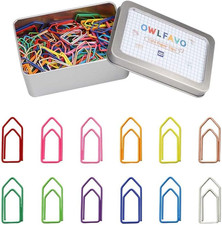 120pcs Arrow Shape Paper Clips with Storage Box, 12 Colors, Funny Cute Paperclip