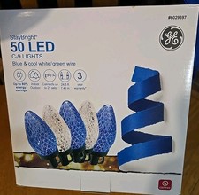GE Color Choice 50-Count C9 32.6-ft Blue/Cool White LED Christmas String Lights