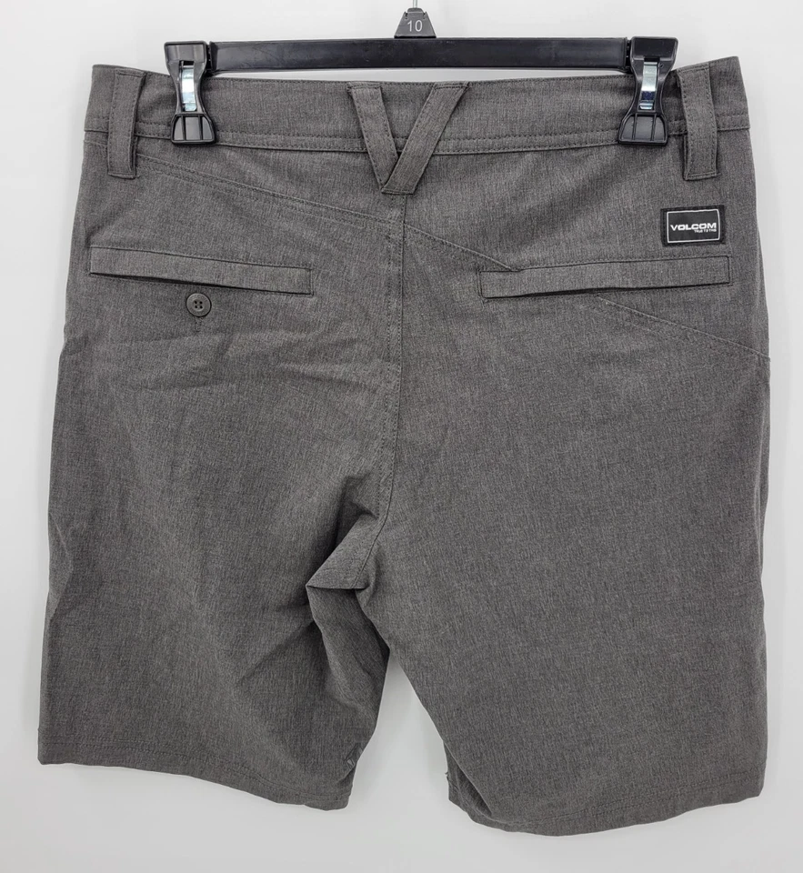 Volcom Shorts Mens 29 Gray Flat Front Casual Bermuda Chino Outdoor Skater Beach - Image 2 of 4