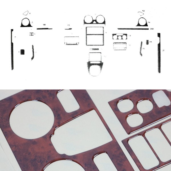 Innenraum Dekor Cockpit FüR VW Caddy 2003-2010 Wurzelholz Optik 21Tlg-image