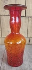 Vintage MCM Hand Blown Rainbow Viking Blenko 10" Amberina Crackle Glass Decanter