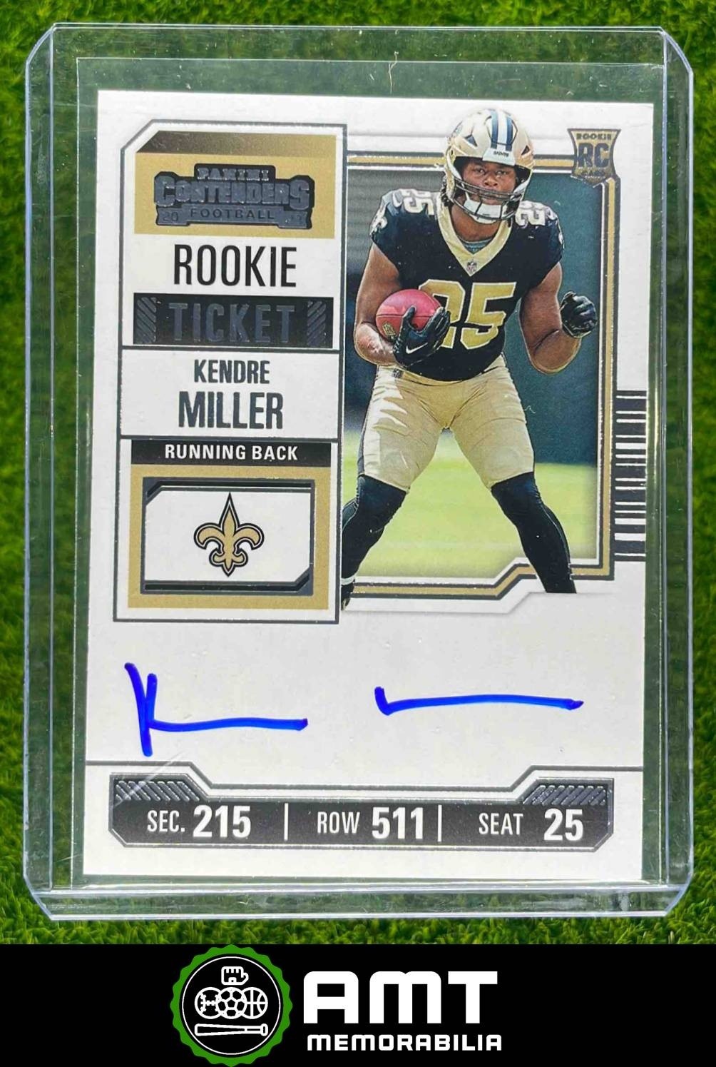 Kendre Miller 2023 Panini Contenders Rookie Ticket Auto New Orleans Saints #122