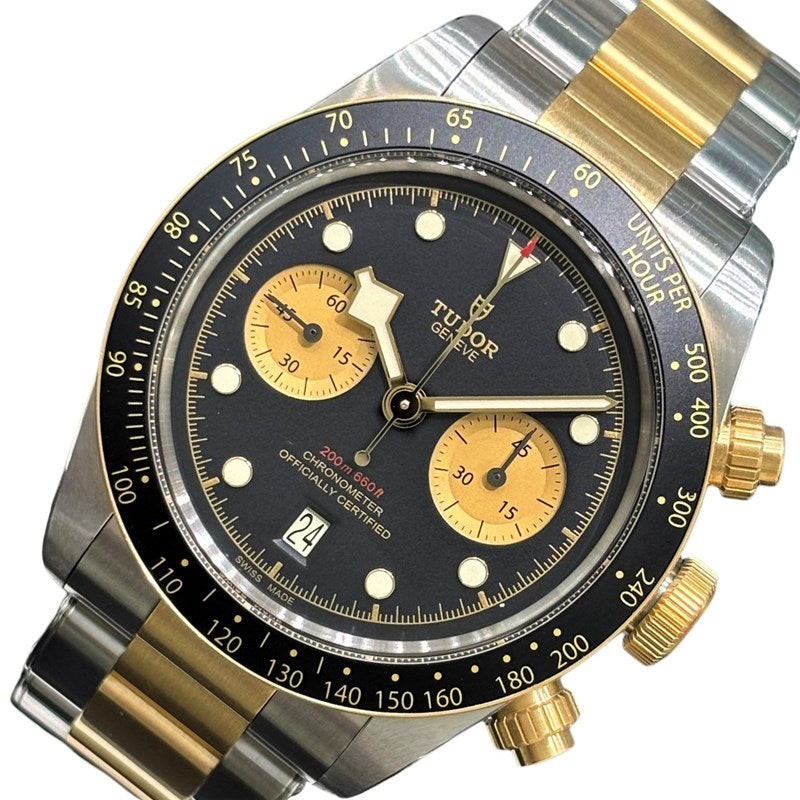 TUDOR Black Bay Chrono S&G 79363N Black Gold Steel Yellow Gold Watch