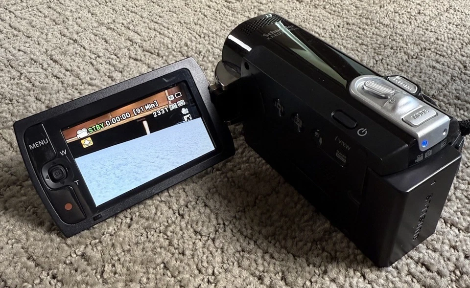 Videocámara flash Samsung FlashCam SMX-F43BN cámara negra con batería estuche SD probado Foto 3 de 4