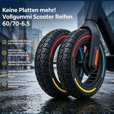 2PCS 60/70-6.5 Reifen Tubeless 10x2.50-6.5 Vollgummi Geländereifen für Xiaomi