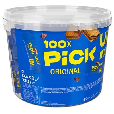 (25,45 /1kg) Leibniz Pick Up Choco Minis im Eimer 100 Riegel je 10,6g