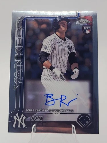 BEN RICE 2025 Topps Chrome Autograph - Rookie Auto (RC) RA-BR Yankees