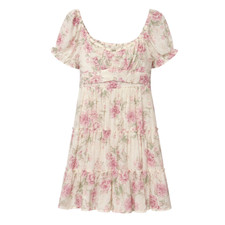 Y2K Coquette Babydoll Mini Dress Womens Size L Soft Girl Romantic Cottagecore