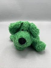 Vintage Commonwealth Green Puppy Dog Stuffed Animal Beanbag Plush Toy 6"