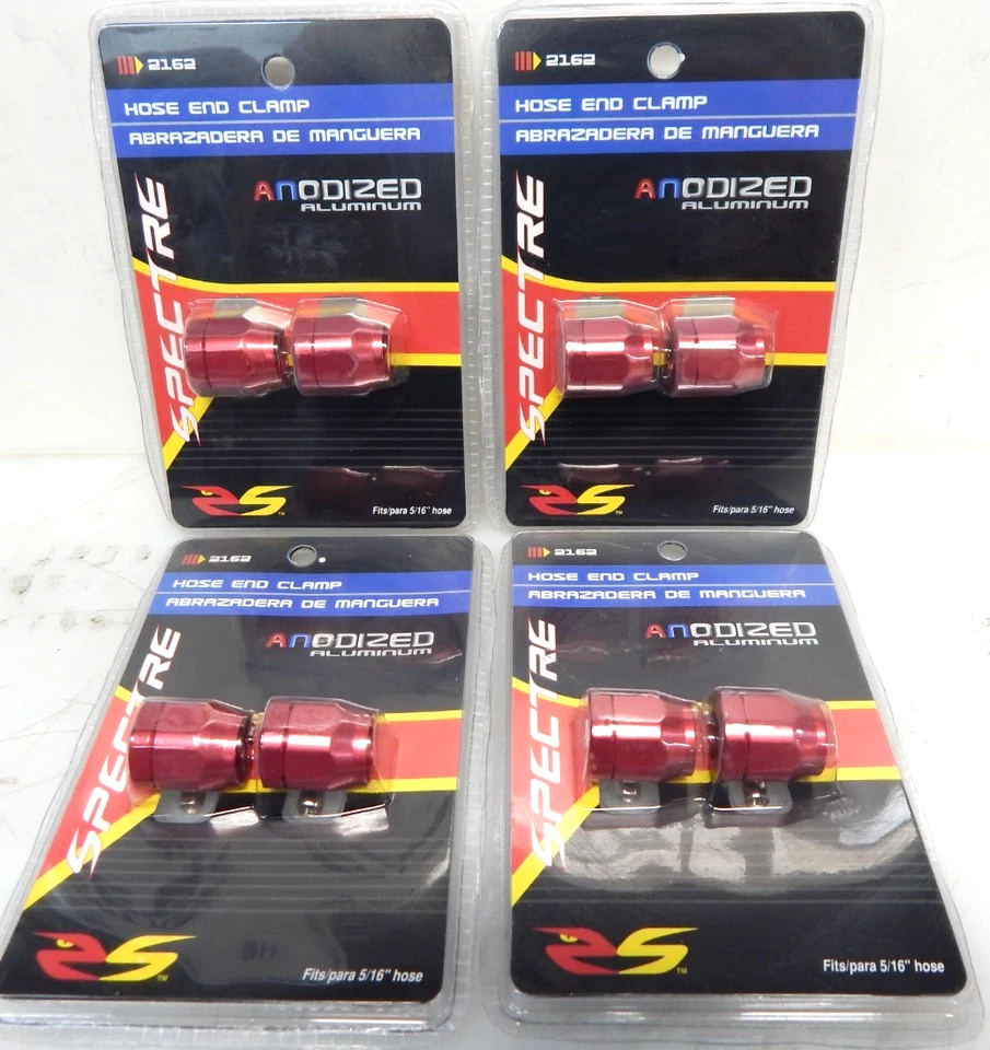 LOT OF 4 Packs Red Aluminum Fuel Line Ends Magna Clamp 5/16 ID Fuel Line Hose - Image 3 of 4