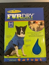 FURminator FUR Dry Dog Drying Wrap - Color: Blue - Size: Medium - NIB