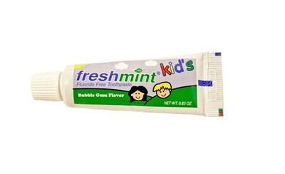144 Tubes of Freshmint  0.85 oz. Kids Fluoride-Free Toothpaste Bubble Gum Flavor