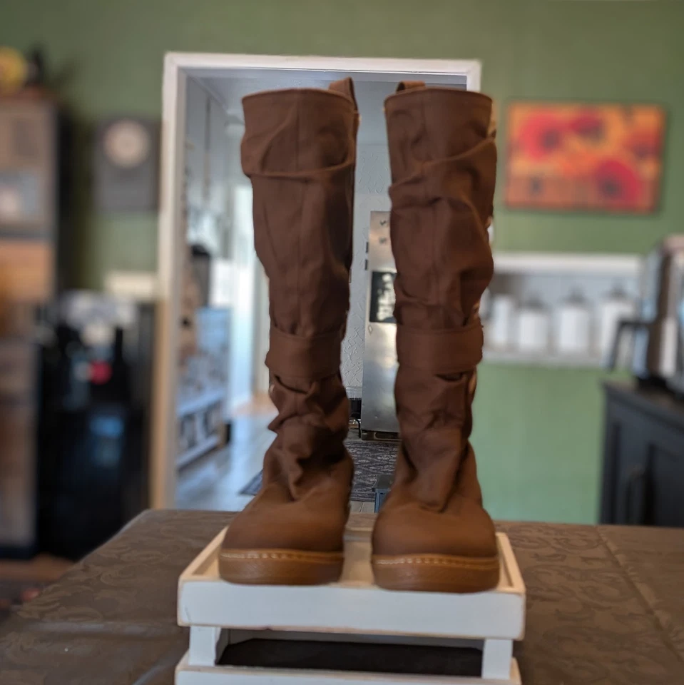 Chintamani Flower of Life Brown Handmade Canvas Low Boots Size 39 NEW - Image 3 of 4