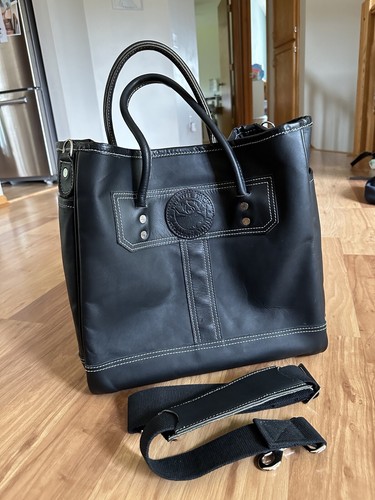 Duluth Pack Elite Series Sportsman's Tote Heavy Black Leather Retail $570
