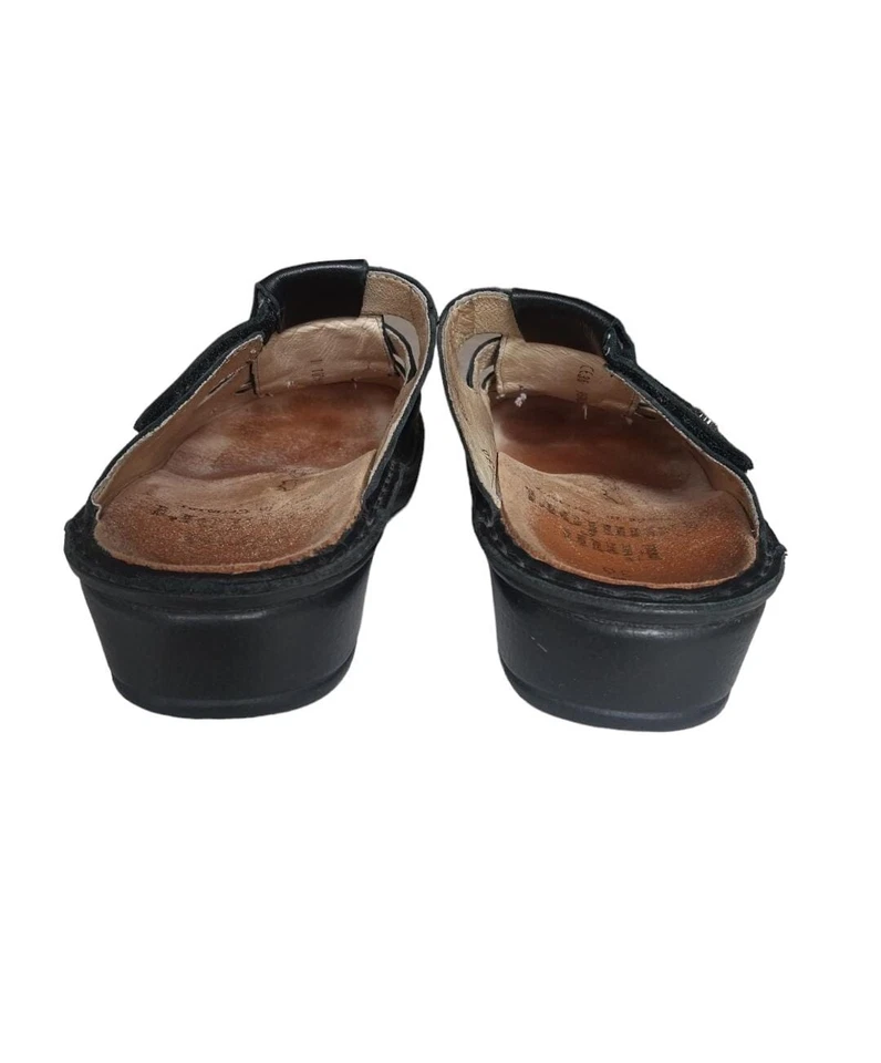 Sandalias Finn Comfort de cuero negro de pescador de mula zapatos Euro 36 para mujer Foto 4 de 4