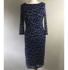 Per Una Navy blue lace Fitted dress 10 Stretch Evening Party