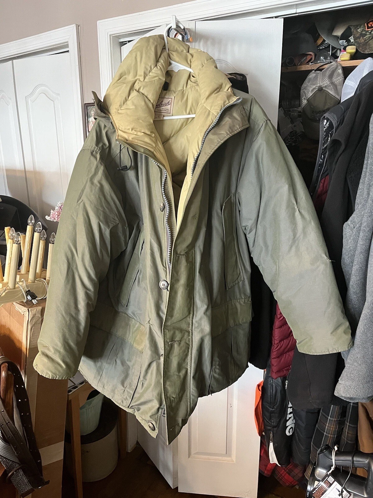 Woolrich Men’s Jacket Green Parka Size XL Original Outerwear Coat