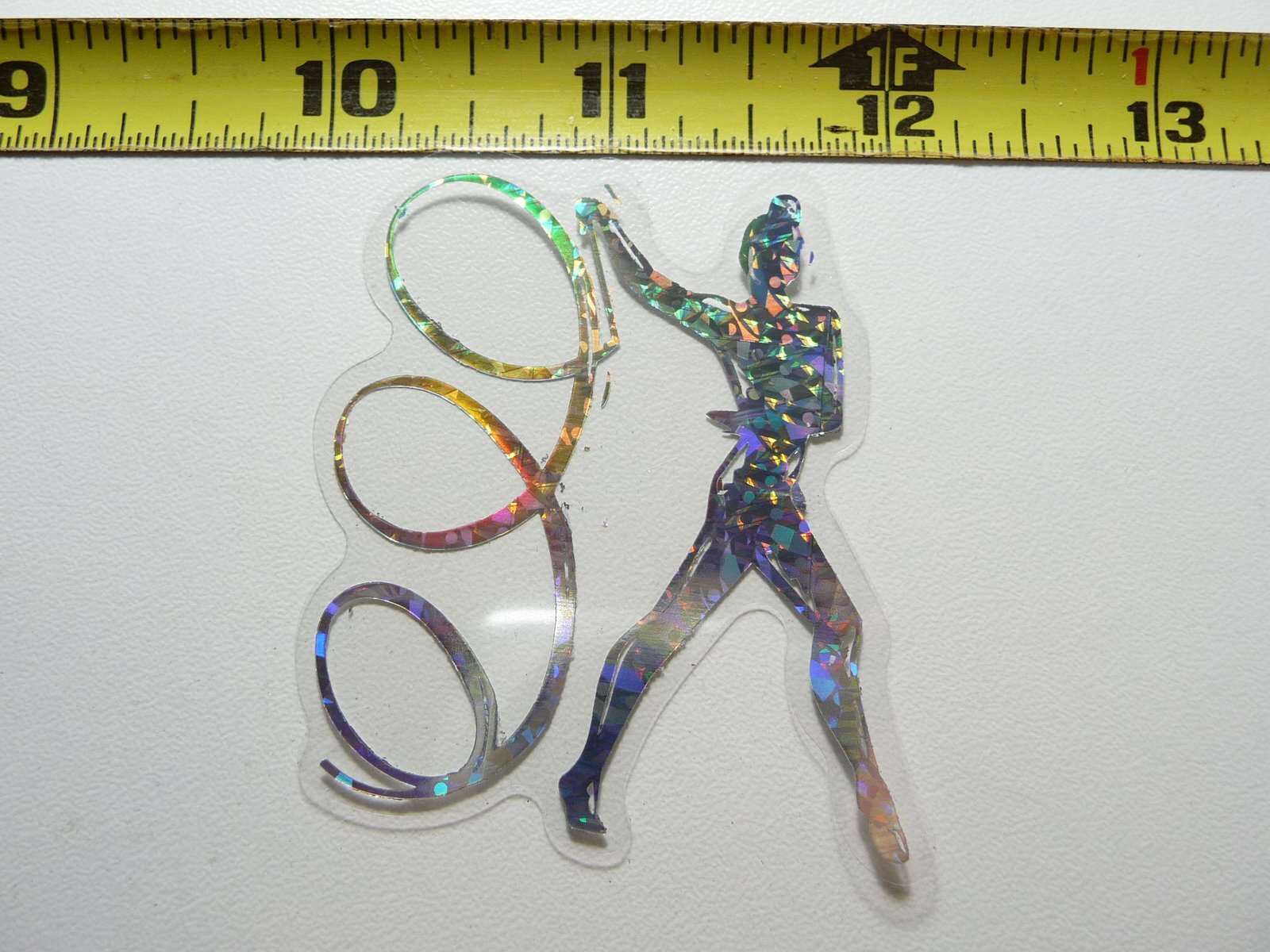 HOLOGRAPHIC RHYTHMIC GYMNASTICS RIBBON  STICKER DECAL SPORTS ATHLETICS CONTEST
