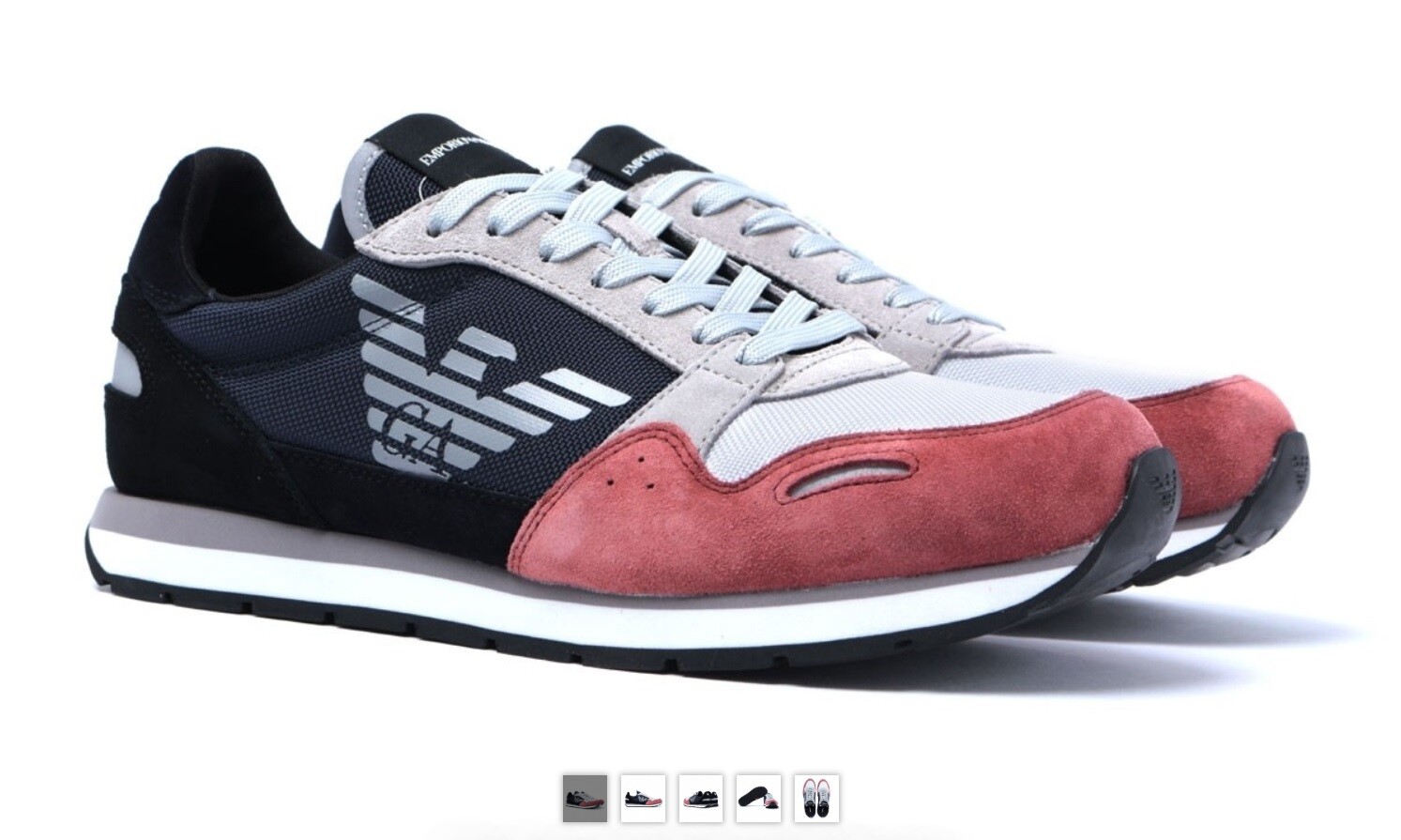 Burgundy EA Mens Runner Trainers RRP 