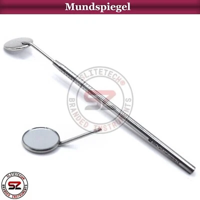 SLITETECH Zahnarzt Mundspiegel Griff mit Spiegel Nr.4 Zahnspiegel Zahndiagnostik Dental CE