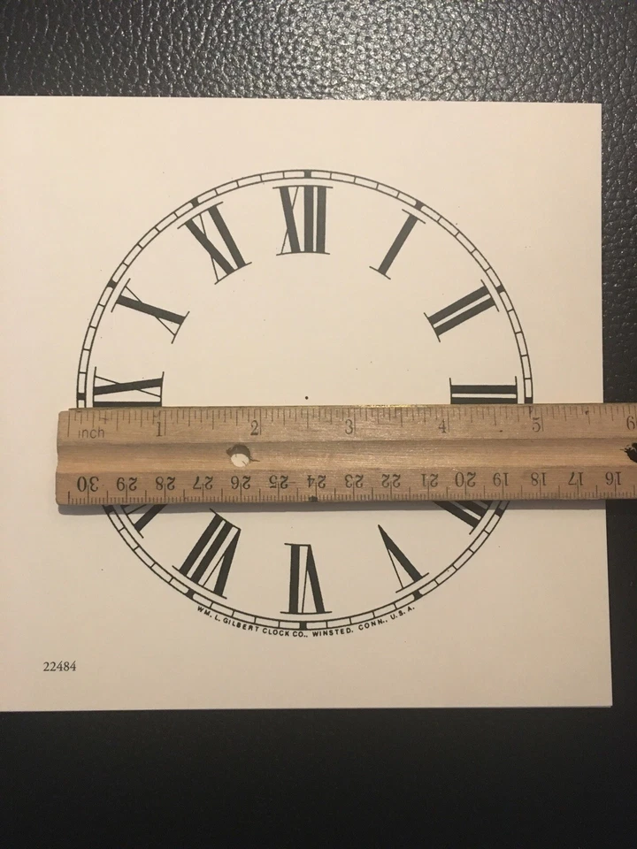 Antique Clock Parts- Clock Dial Gilbert 5” -Roman-Ivory-Original Cardboard - Image 2 of 3