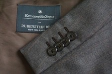 Ermenegildo Zegna Brown Plaid 100 Wool Sport Coat Jacket Sz 44L