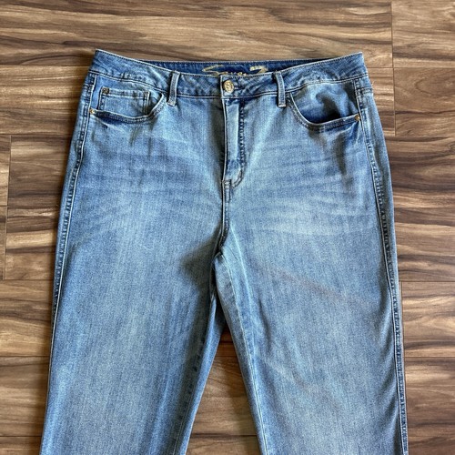 Seven7 Womens Jeans 12 Blue Weekend Easy Fit Boyfriend Straight Cropped Raw Hem - Picture 2 of 16