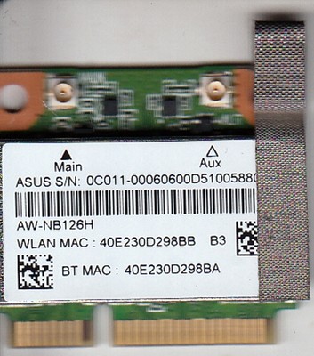 ASUS AW-NB126H ATHEROS AR5B225 ADVANCED-N MINI-PCIE WIFI W/BLUETOOTH CARD - NEW