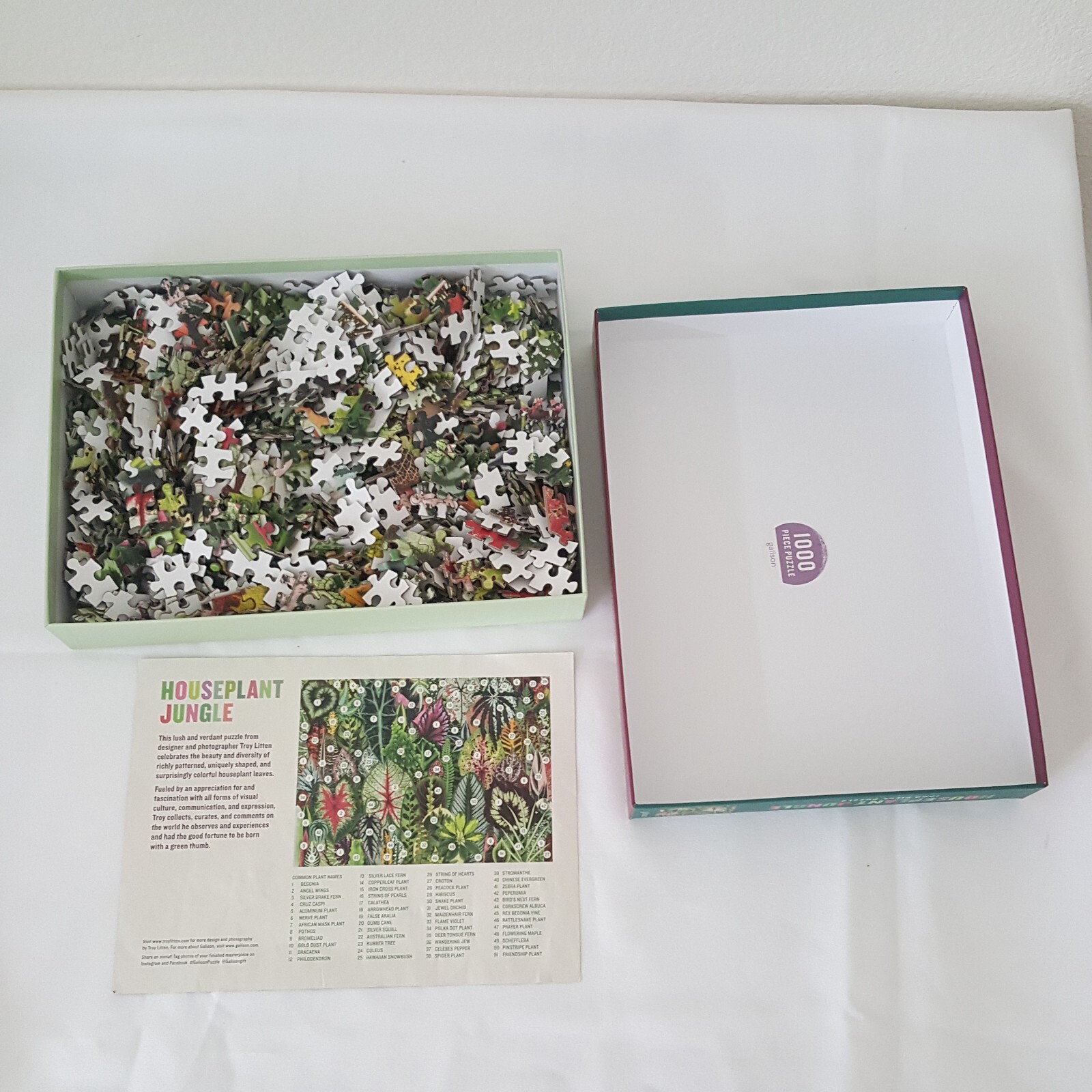 Houseplant Jungle Jigsaw Puzzle 1000 Piece Galison Puzzles 18" X 24' In Complete