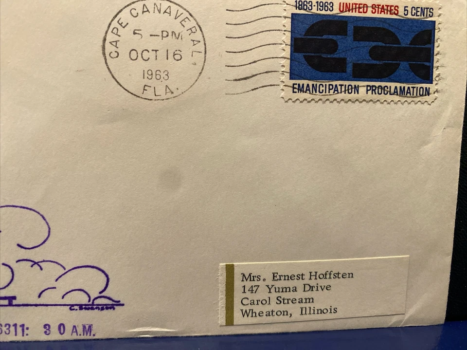 EARLY SPACE COVER POLARIS MISSLE FIRING FROM CAPE CANAVERAL, FLA OCT 16, 1963 - Image 4 of 4