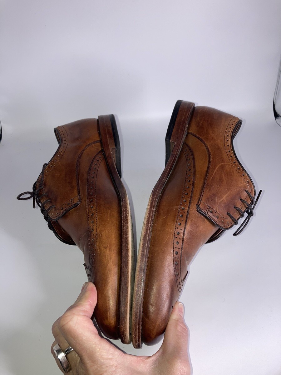 Allen Edmonds Mens 10 E Bel Air Camel Brown Wingtip Blucher  display picture 2