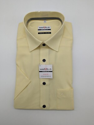 Marvelis Kurzarm Hemd Gr. L 42 Kentkragen Gelb Comfort Fit  Art.70267253
