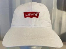 Levi's Youth Classic Logo Adjustable Baseball Cap Hat One Size White Red