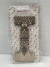 NEW Engraved Wood Monogram Name Letter Initial "I" Henna Design Gift  Crafting