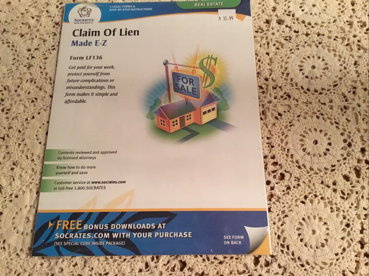 Adams Claim of Lien Forms and Instructions LF136 for sale online