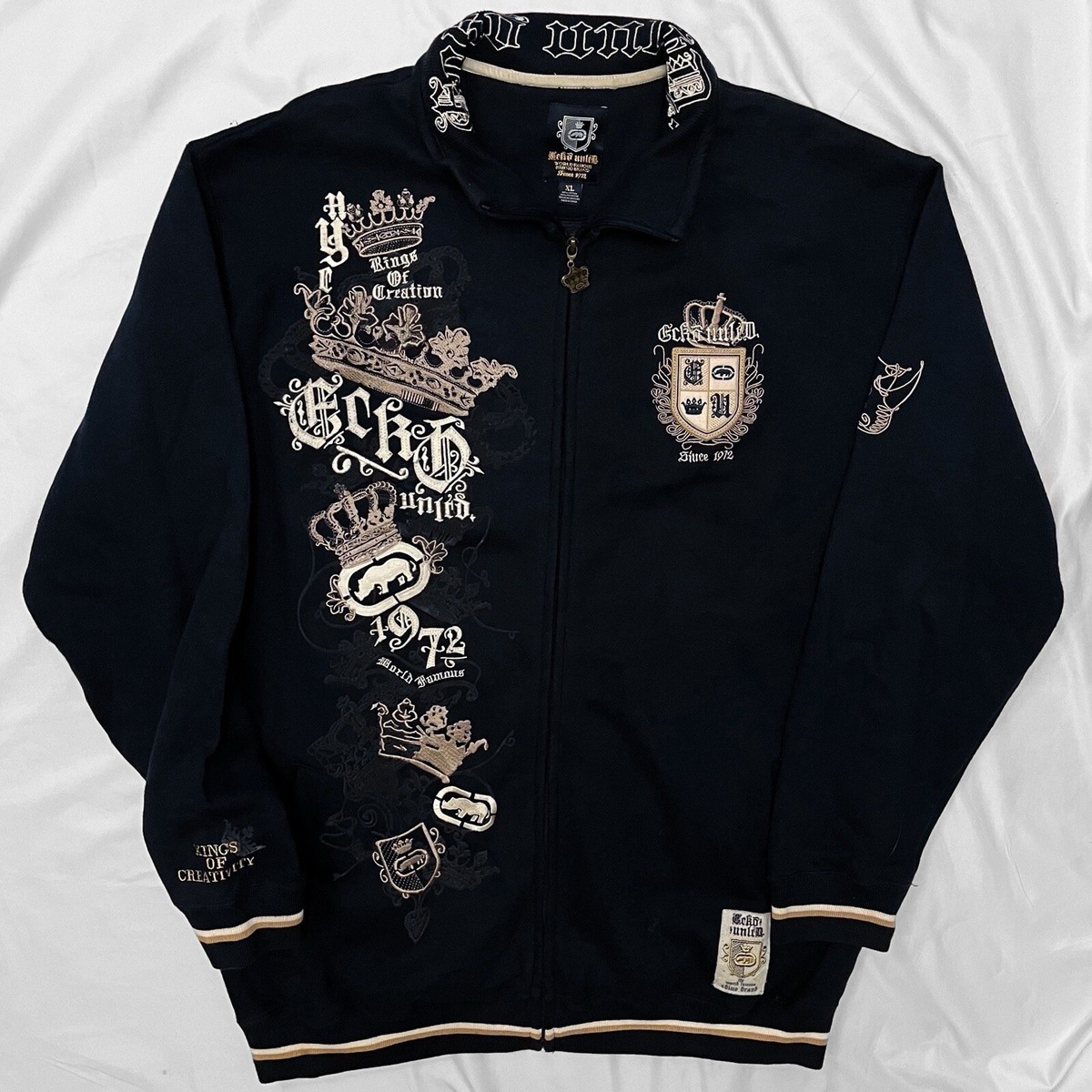 Vintage y2k 00s 90s ecko track suit rhino Crown top jacket XL Navy
