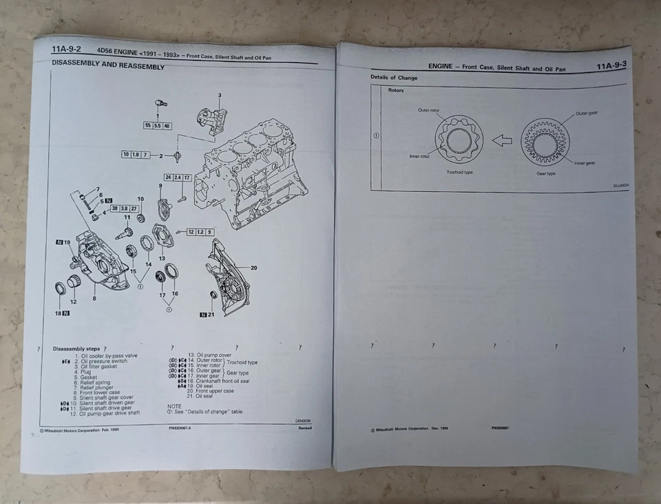 Manuale Officina Motore Mitsubishi 4D56 2.5 Diesel Pajero / L200 / Service  - Immagine 2 di 3