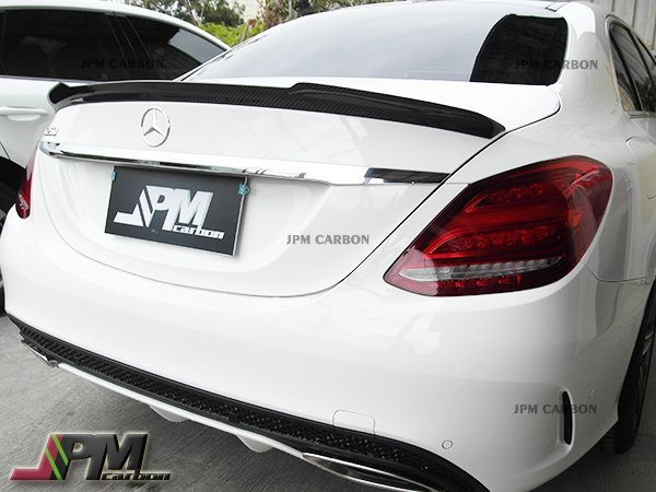 2015 white c class spoiler lip W205 New C-Class C250 C300 C400 C450 V Style Carbon Fiber Trunk Force Factor Glutathione (Reduced)