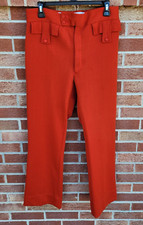 Vintage Handmade Trousers Orange Women's Size Sm/ Med Flare Leg Chevron Pattern