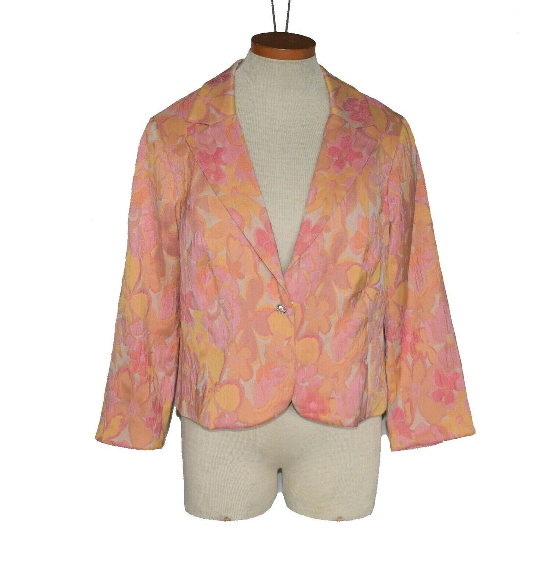 ANTHROPOLOGIE Wendy Hil Jacket Floral Blazer Jacquard Bolero Crop