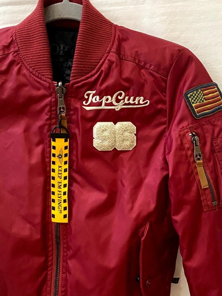 Top Gun MA 1 Miss Eye of the Tomcat Reversible Bomber Jacket | Red | Mens XS - Image 3 of 4