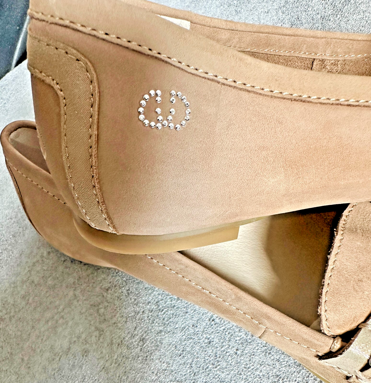 NEW BEAUTIFUL GERRY WEBER size 37-37.5 moccasin nubuck leather beige stones NP109€ image 5