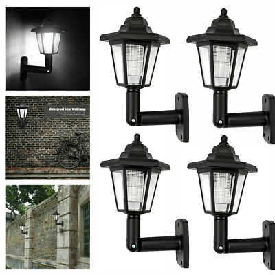 2/4 Stück Solar Wandlaternen LED betrieben Wand Leuchte Lampe Außen Garten Terrasse Tür