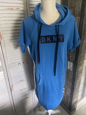 NW T DKNY Womens sweatshirt dress medium Blue